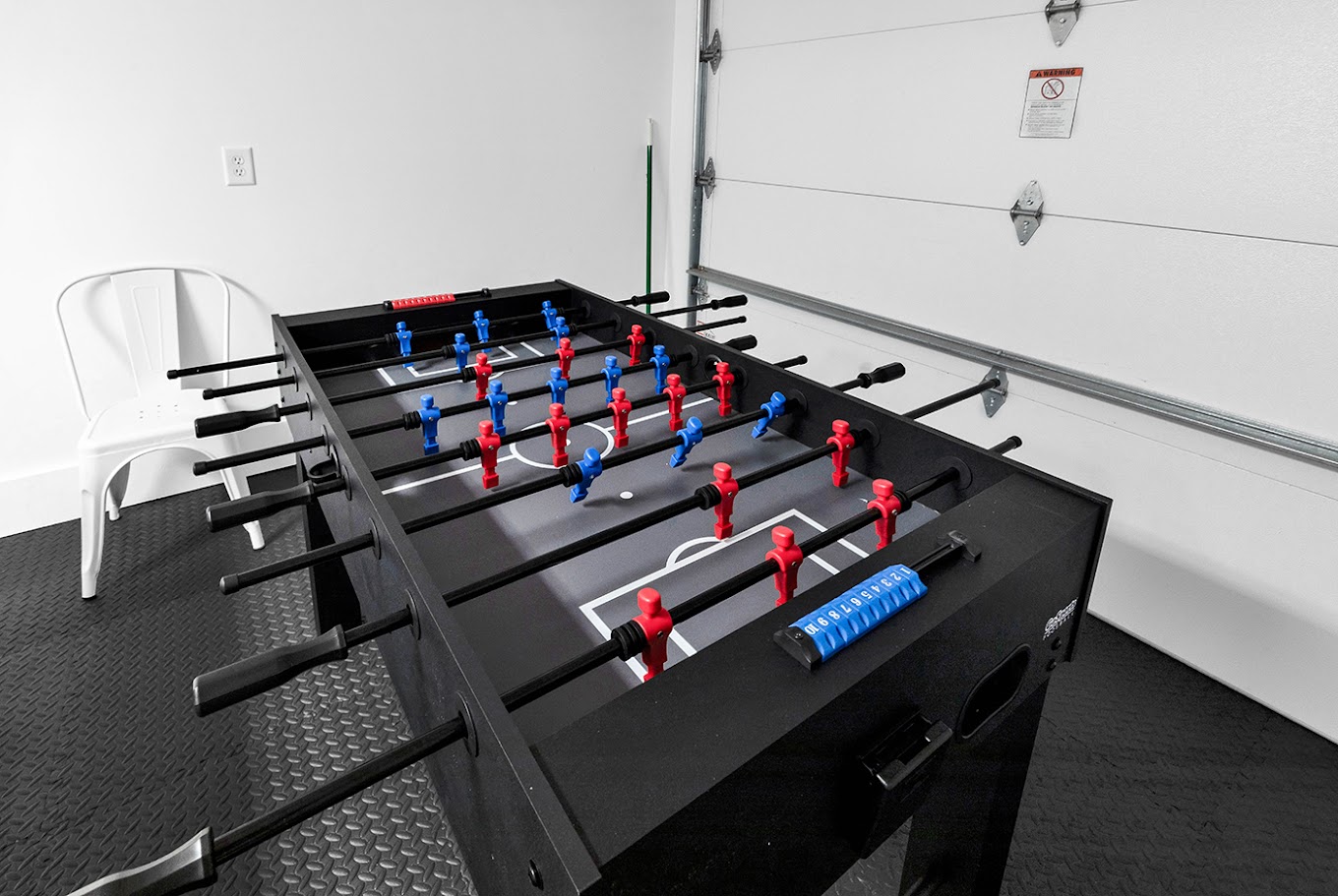 Foosball table closeup