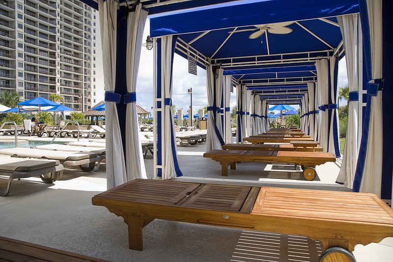 Private cabanas at the pool